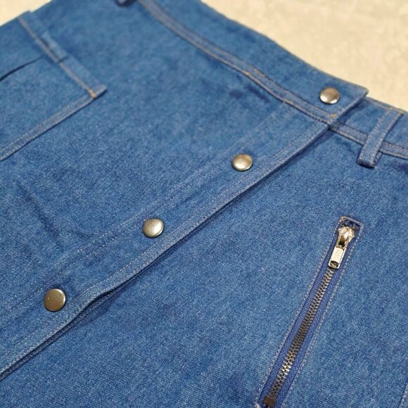 JOA Denim Mini Skirt – Button Front, Dual Pockets, Y2K Utility – Sz S EUC - Picture 7 of 9